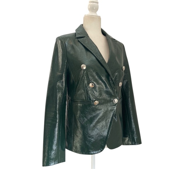 Walter Baker Marley Leather Blazer Forest Green - Picture 5 of 11